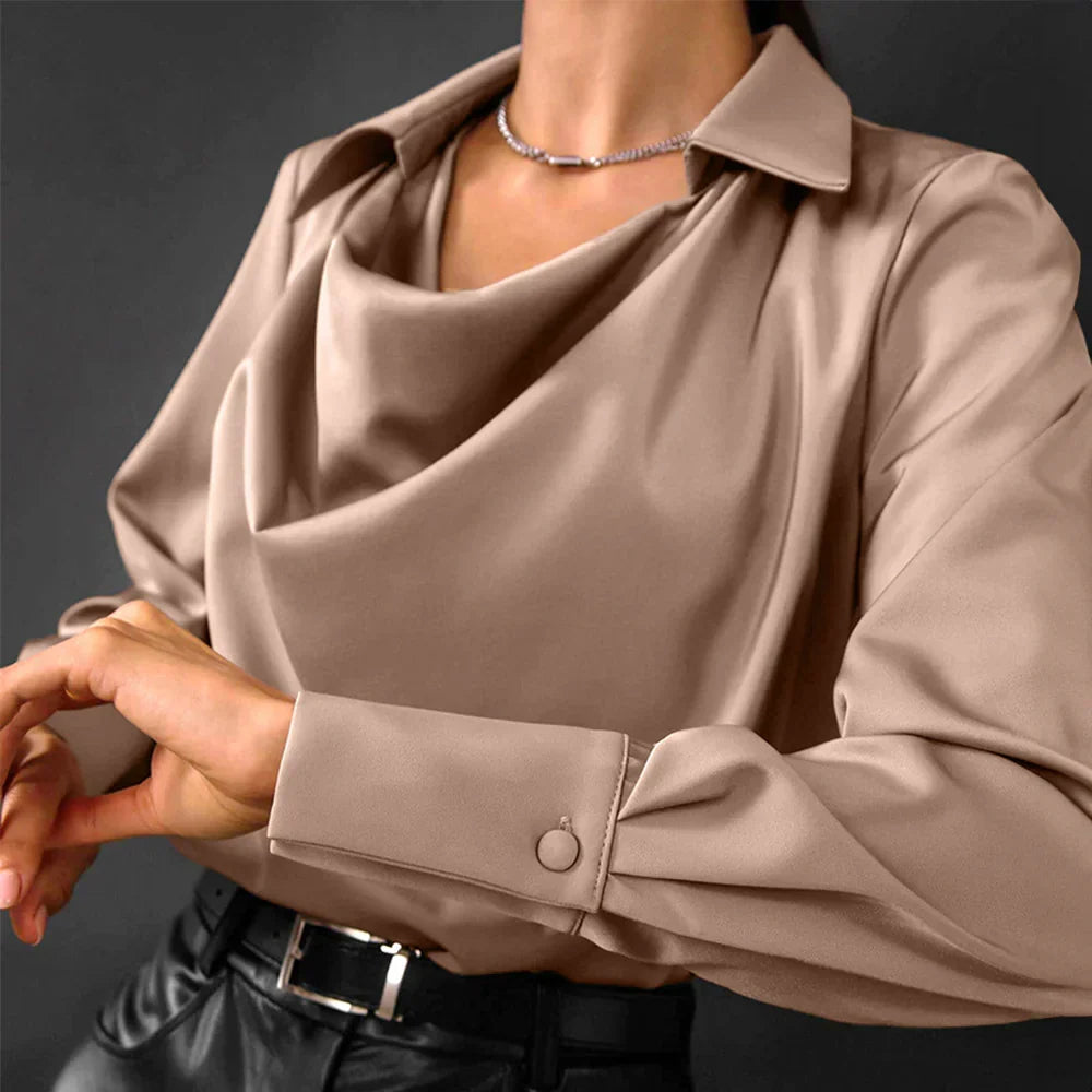 Liora - Women's Elegant Drape Neck Blouse