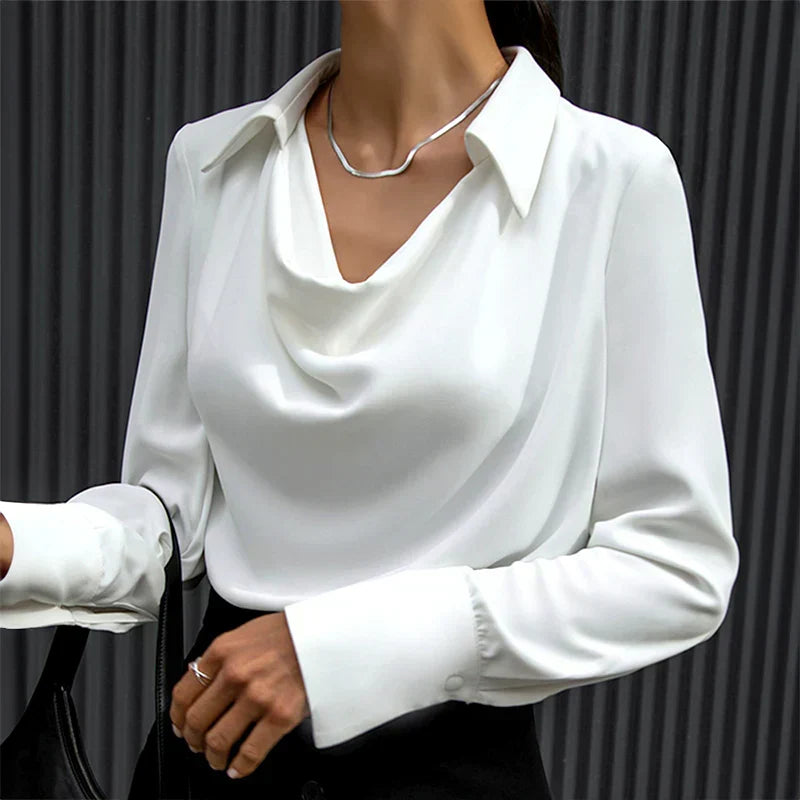 Liora - Women's Elegant Drape Neck Blouse