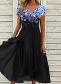 Liora - Women's Fancy Sequin Bodice Midi Dress