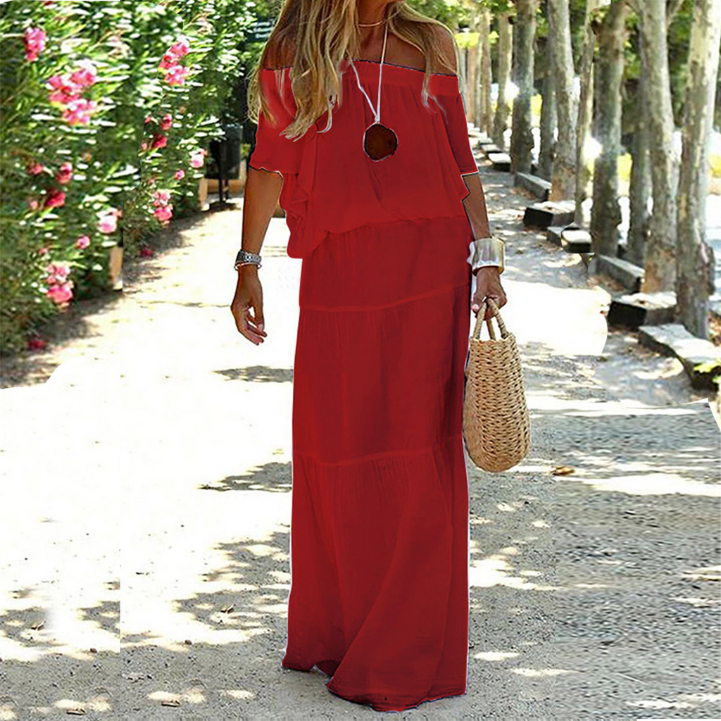 Liora - Women's Off-Shoulder Maxi Sun Dress