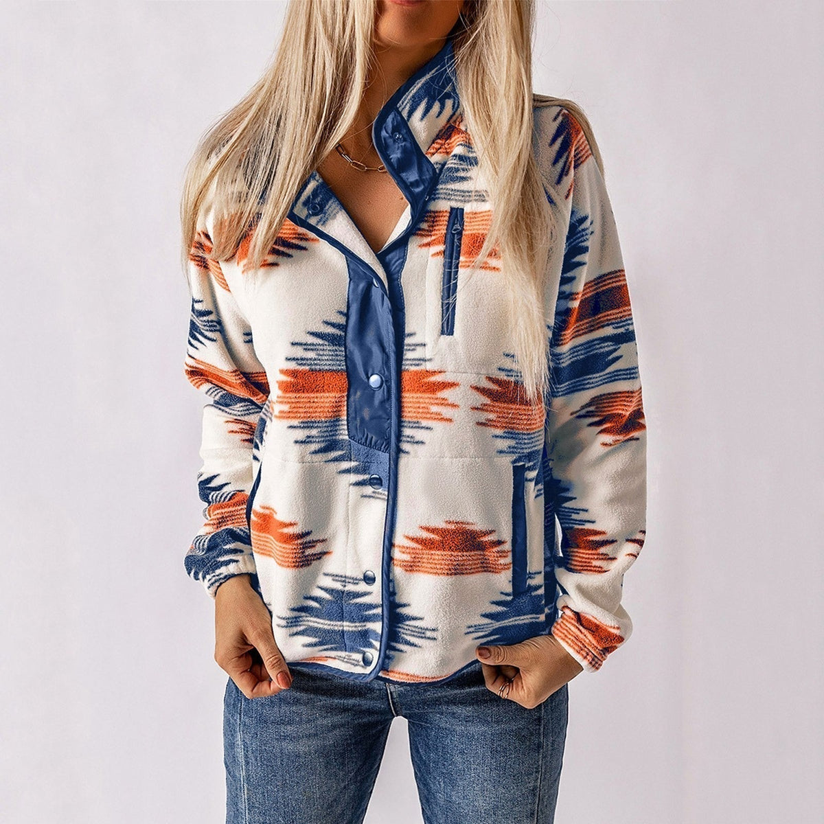 Livia - Women's Cosy Patterned Fleece Shirt