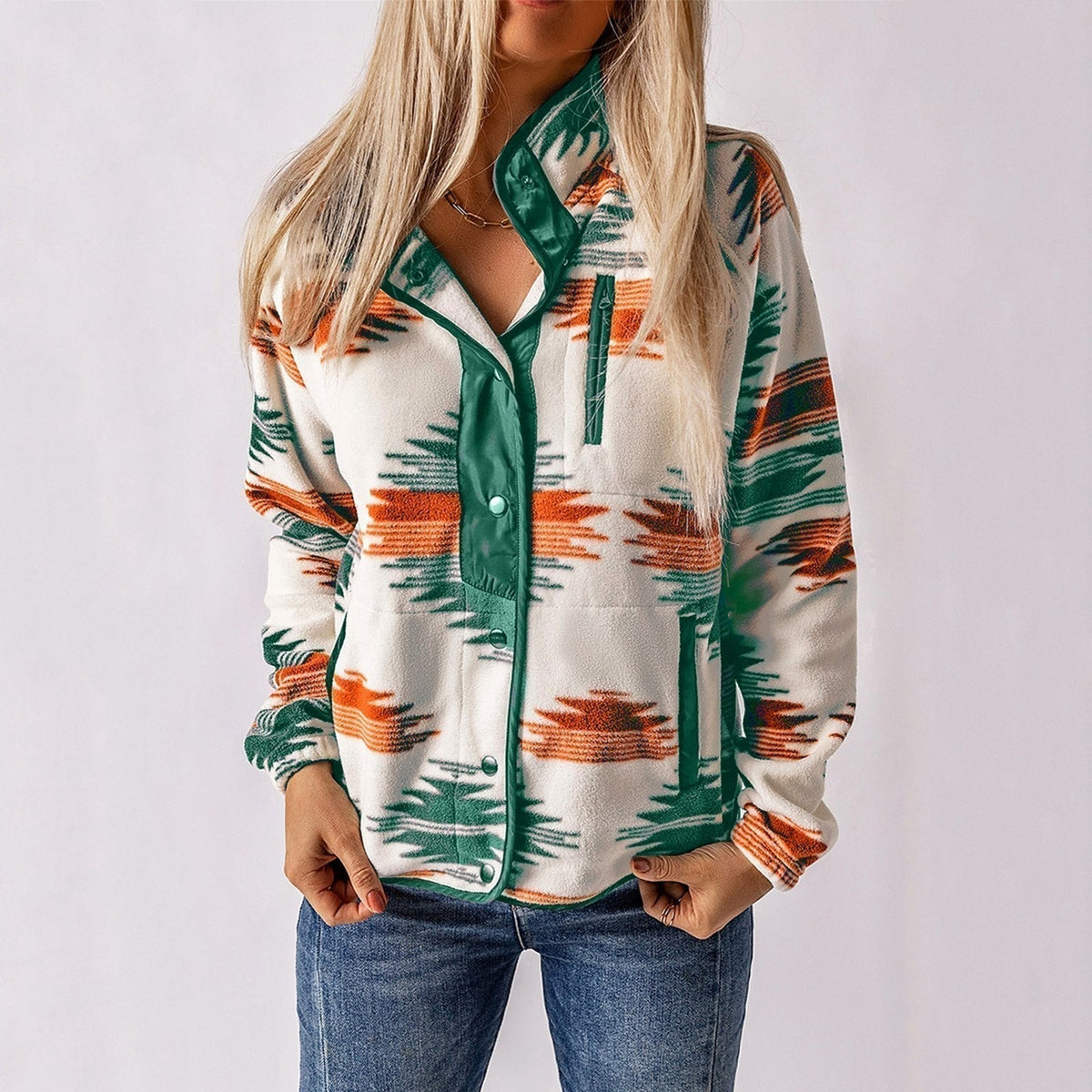 Livia - Women's Cosy Patterned Fleece Shirt