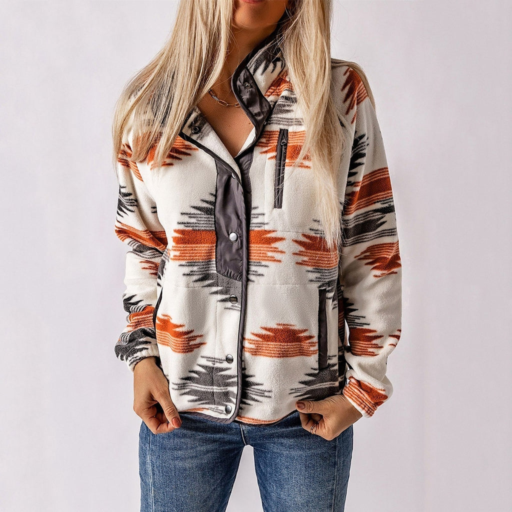 Livia - Women's Cosy Patterned Fleece Shirt
