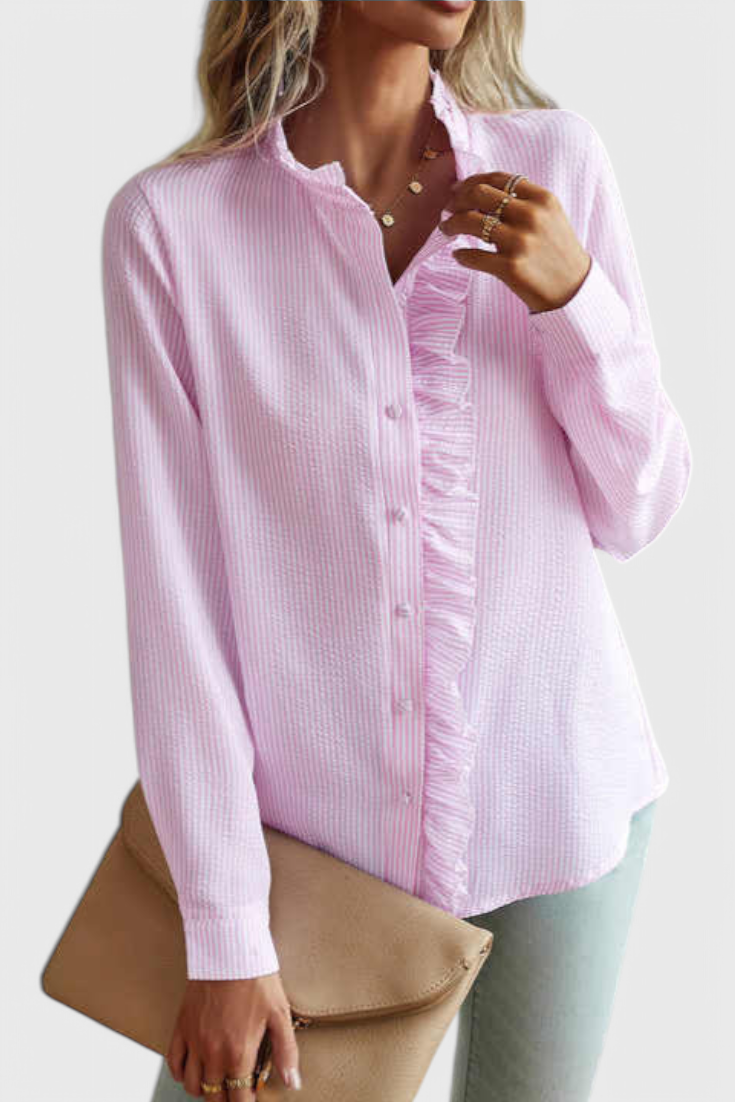 Livia - Women's Ruffle Blouse in Pastel Shades
