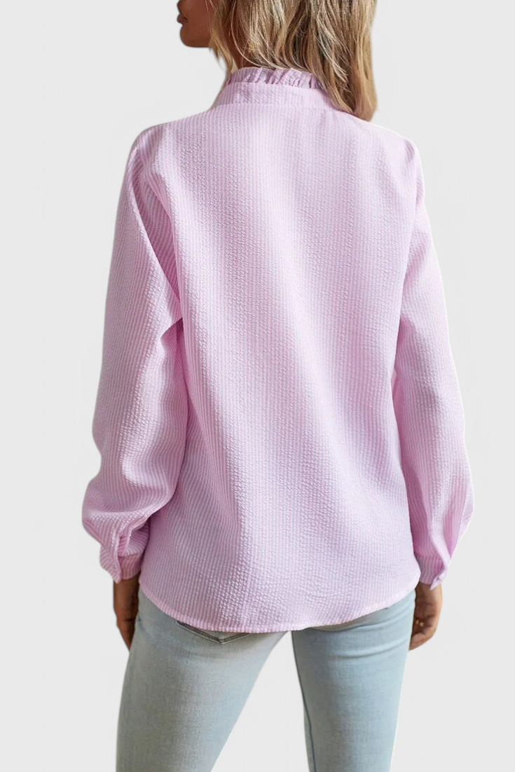 Livia - Women's Ruffle Blouse in Pastel Shades