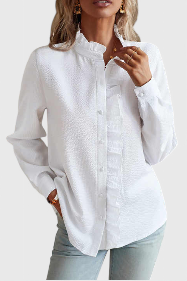 Livia - Women's Ruffle Blouse in Pastel Shades