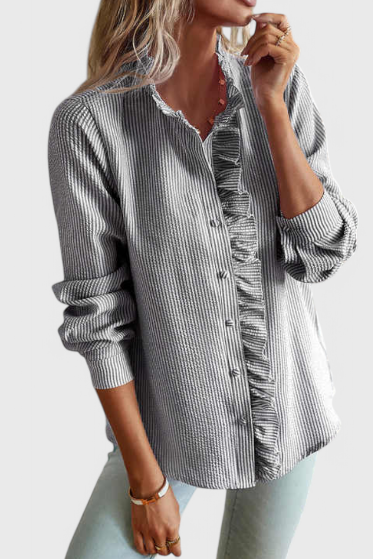 Livia - Women's Ruffle Blouse in Pastel Shades