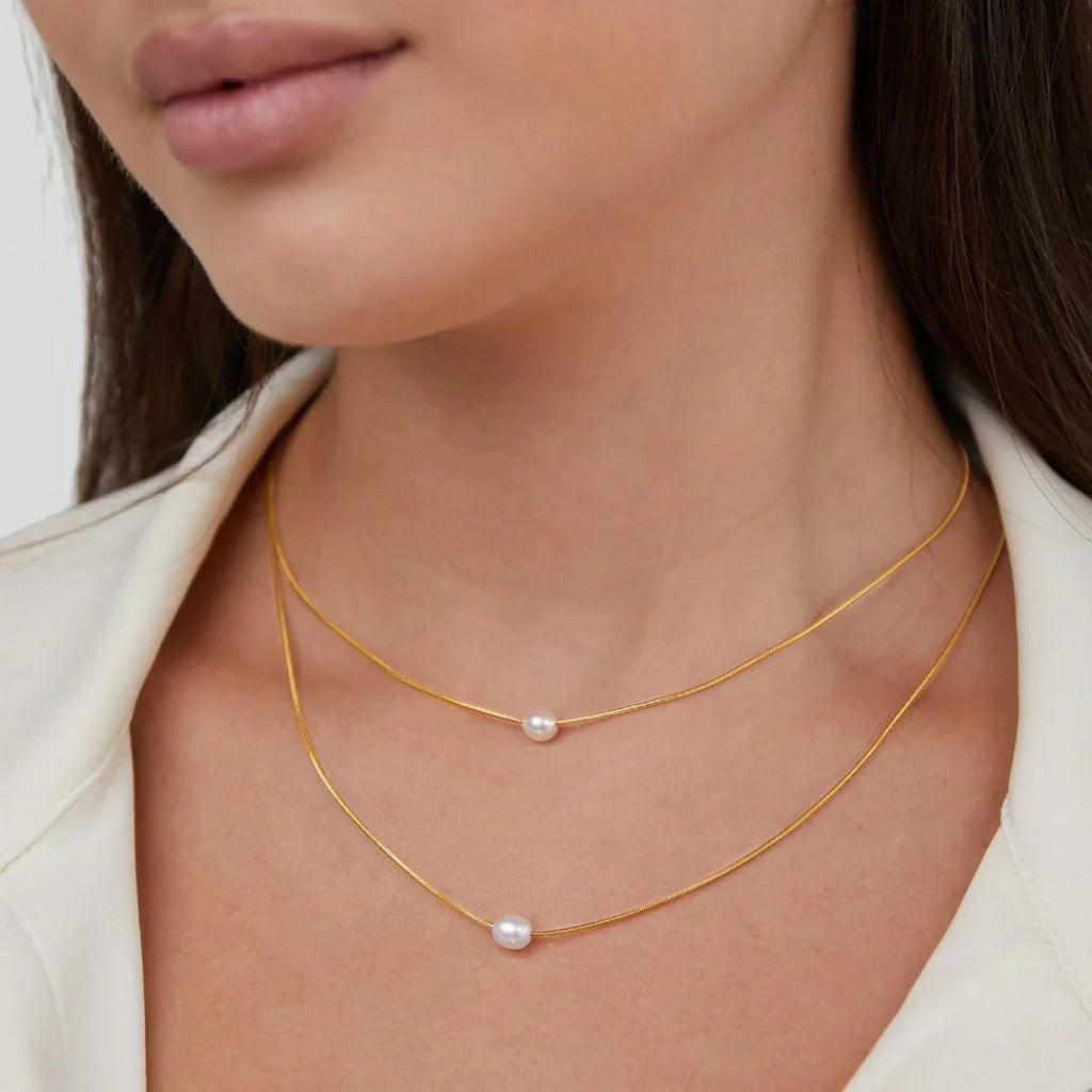 Lucille - Women's Layered Faux Pearl Necklace