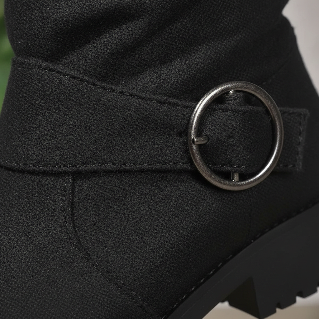 Lyra - Women's Knee High Boots with Buckle Detail