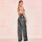 Lyra - Women's Sparkly Wide Leg Trousers