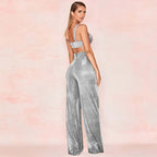 Lyra - Women's Sparkly Wide Leg Trousers