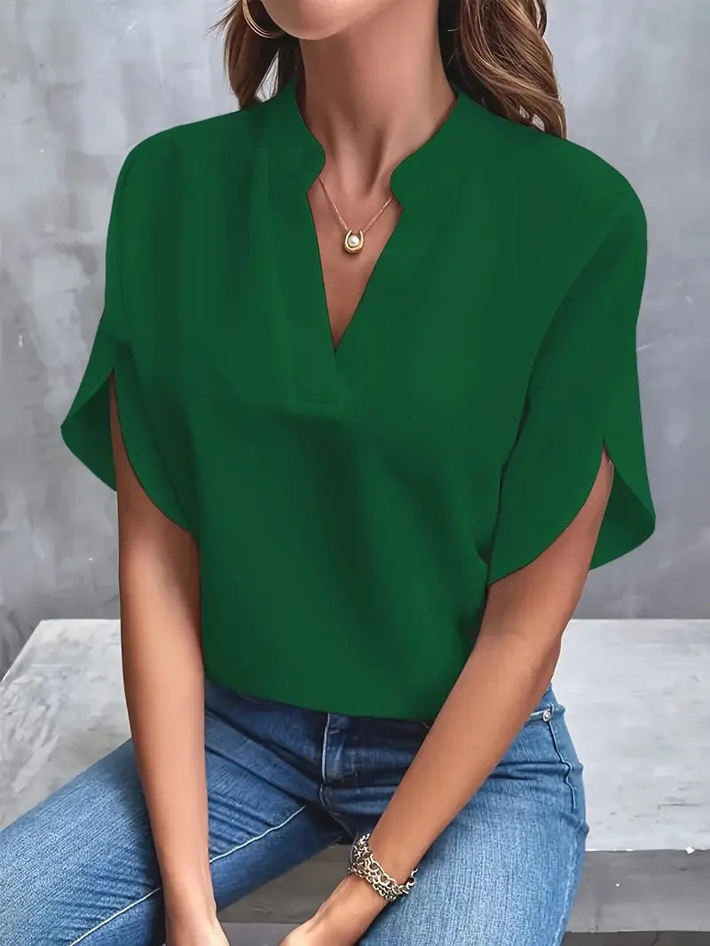 Maelle - Women's Relaxed V Neck Blouse