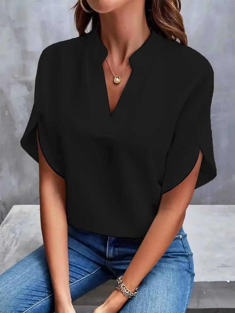 Maelle - Women's Relaxed V Neck Blouse