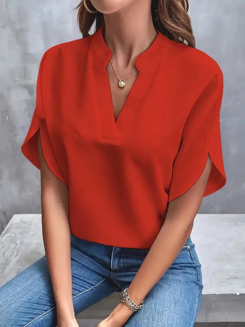 Maelle - Women's Relaxed V Neck Blouse