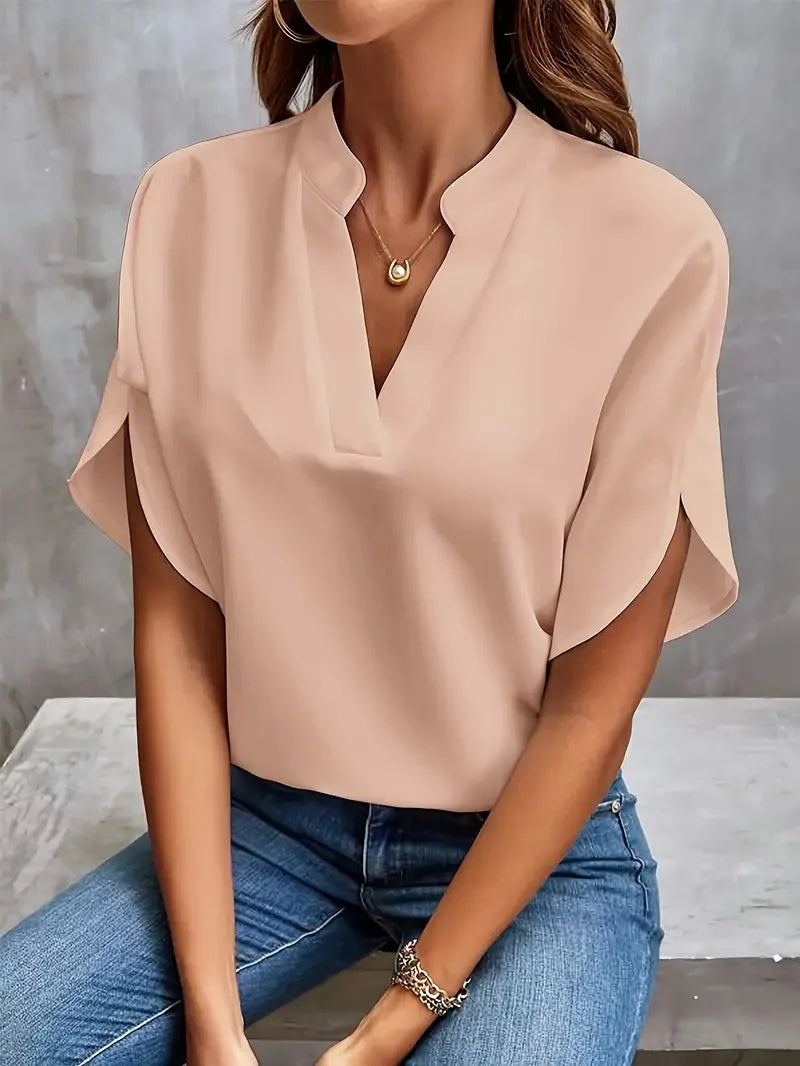 Maelle - Women's Relaxed V Neck Blouse