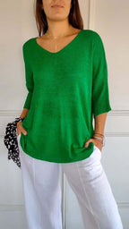 Maeve - Women's Casual V-Neck Knitted Tunic Jumper