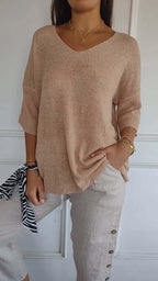 Maeve - Women's Casual V-Neck Knitted Tunic Jumper