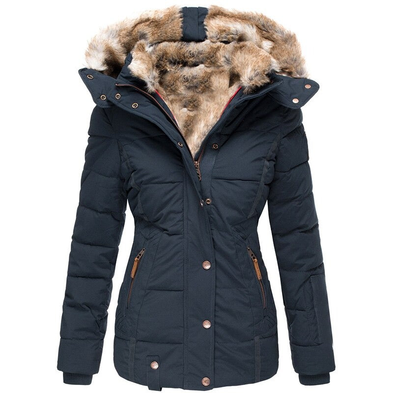 Maren - Women's Waterproof Winter Coat with Faux Fur Hood
