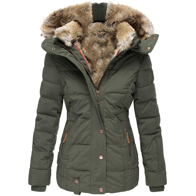 Maren - Women's Waterproof Winter Coat with Faux Fur Hood