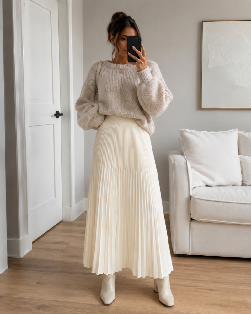 Marin - Women's Elegant Long Pleated Skirt