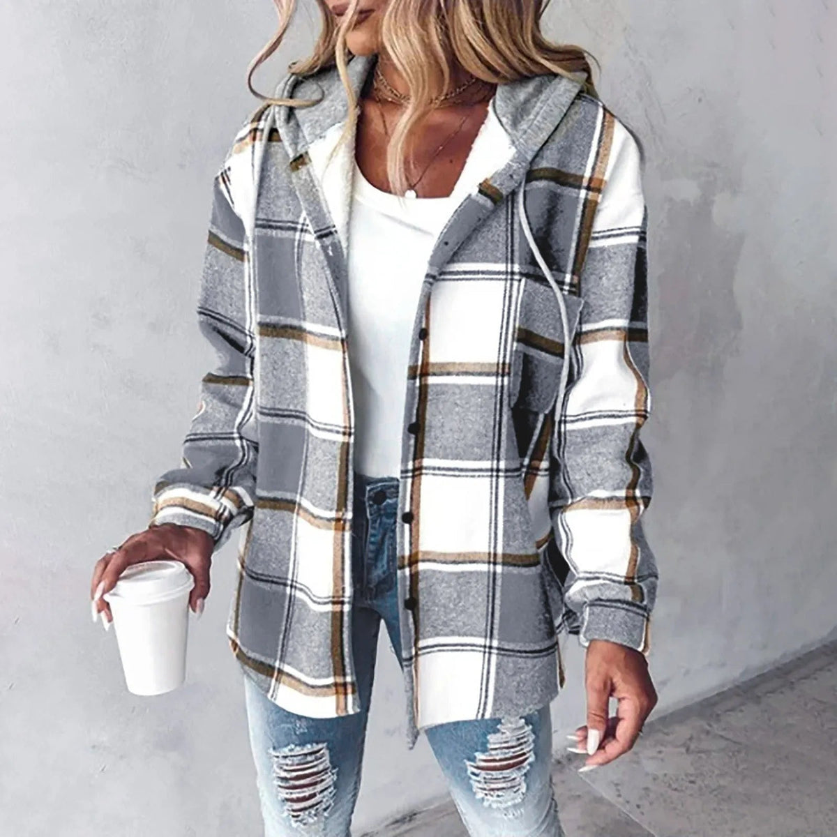 Marlowe - Women's Casual Plaid Hooded Shirt