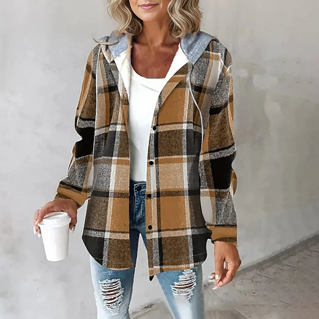 Marlowe - Women's Casual Plaid Hooded Shirt