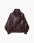 Mavis - Women's Faux Leather Jacket with Buckle Detail