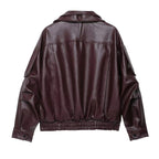 Mavis - Women's Faux Leather Jacket with Buckle Detail