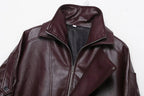 Mavis - Women's Faux Leather Jacket with Buckle Detail