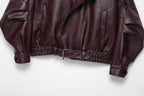 Mavis - Women's Faux Leather Jacket with Buckle Detail