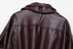 Mavis - Women's Faux Leather Jacket with Buckle Detail