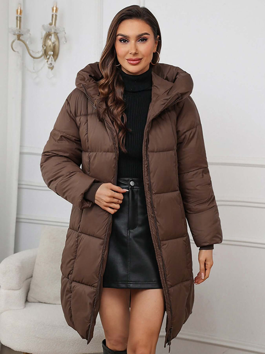 Moira - Women's Classic Puffer Winter Coat with Hood