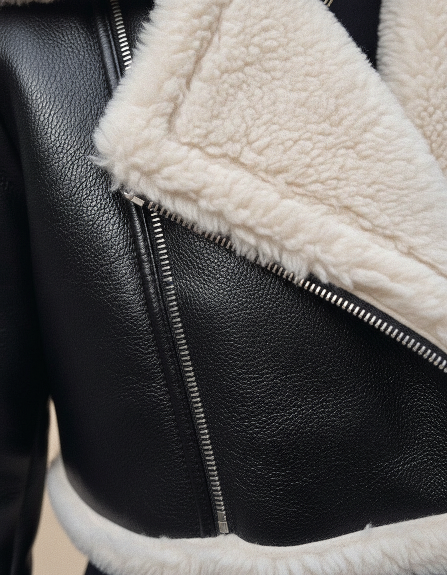 Nerys - Women's Chic Faux Leather Winter Jacket