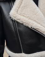 Nerys - Women's Chic Faux Leather Winter Jacket