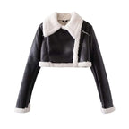 Nerys - Women's Chic Faux Leather Winter Jacket