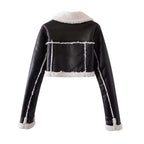Nerys - Women's Chic Faux Leather Winter Jacket