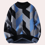 Nolan - Men's Geometric Patterned Knitted Jumper