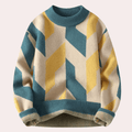 Nolan - Men's Geometric Patterned Knitted Jumper