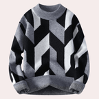 Nolan - Men's Geometric Patterned Knitted Jumper