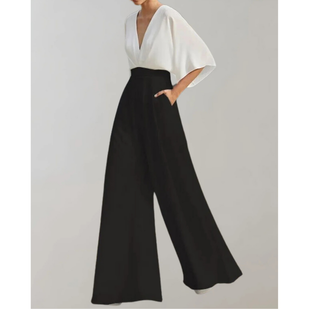 Nyla - Women's Elegant V-Neck Jumpsuit