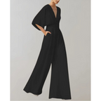 Nyla - Women's Elegant V-Neck Jumpsuit