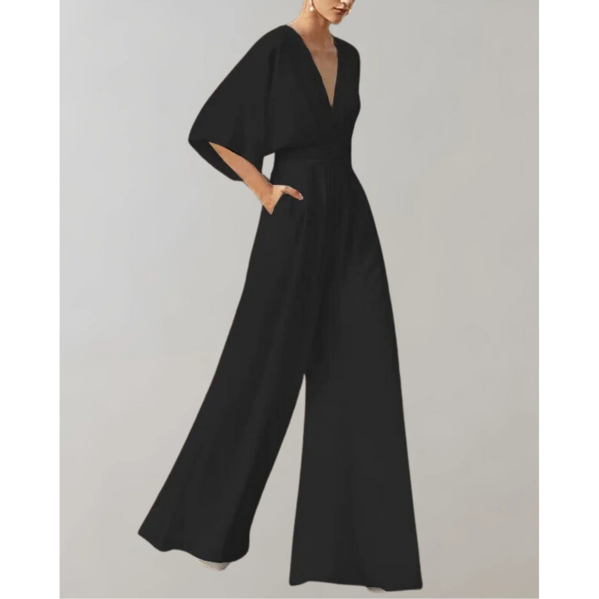 Nyla - Women's Elegant V-Neck Jumpsuit