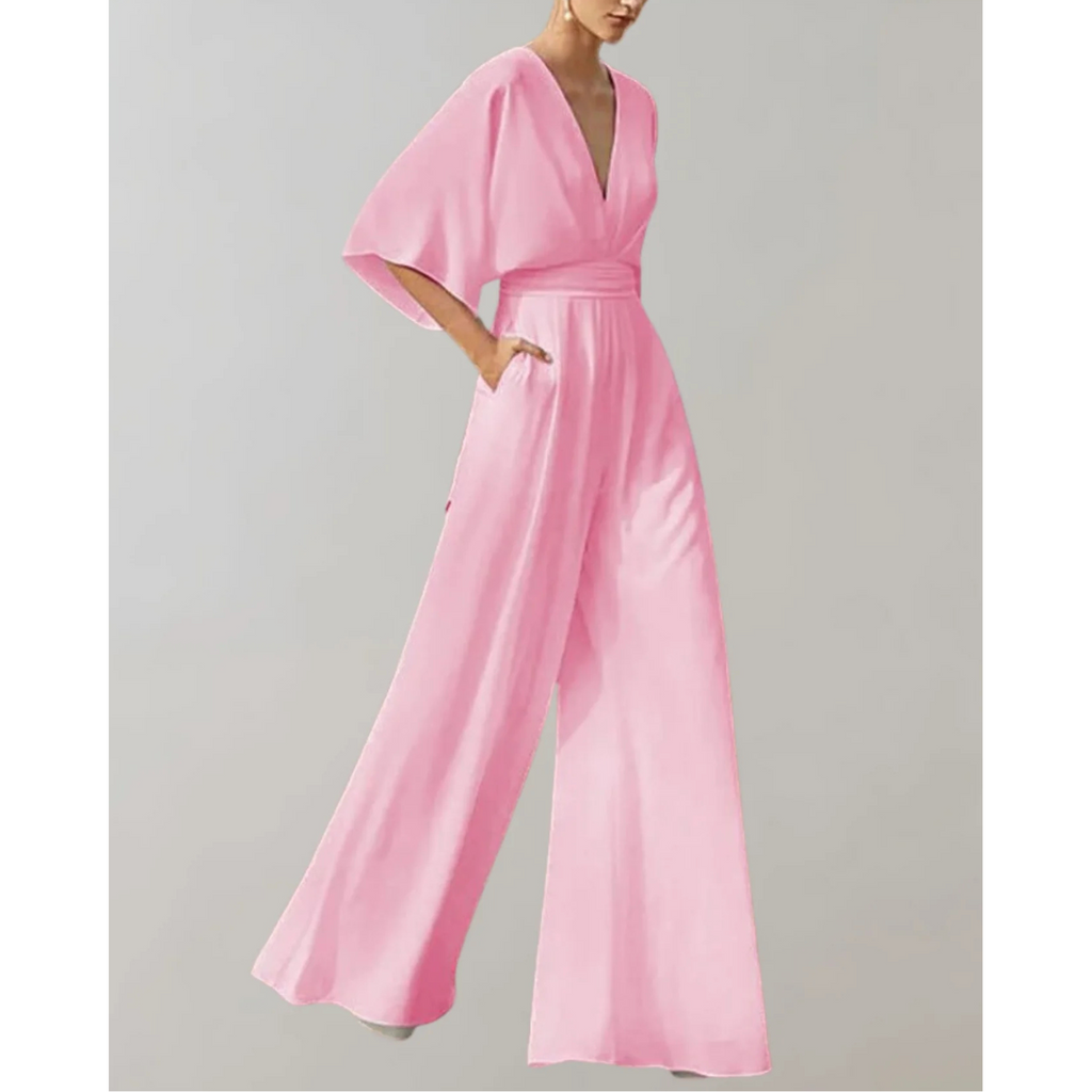 Nyla - Women's Elegant V-Neck Jumpsuit
