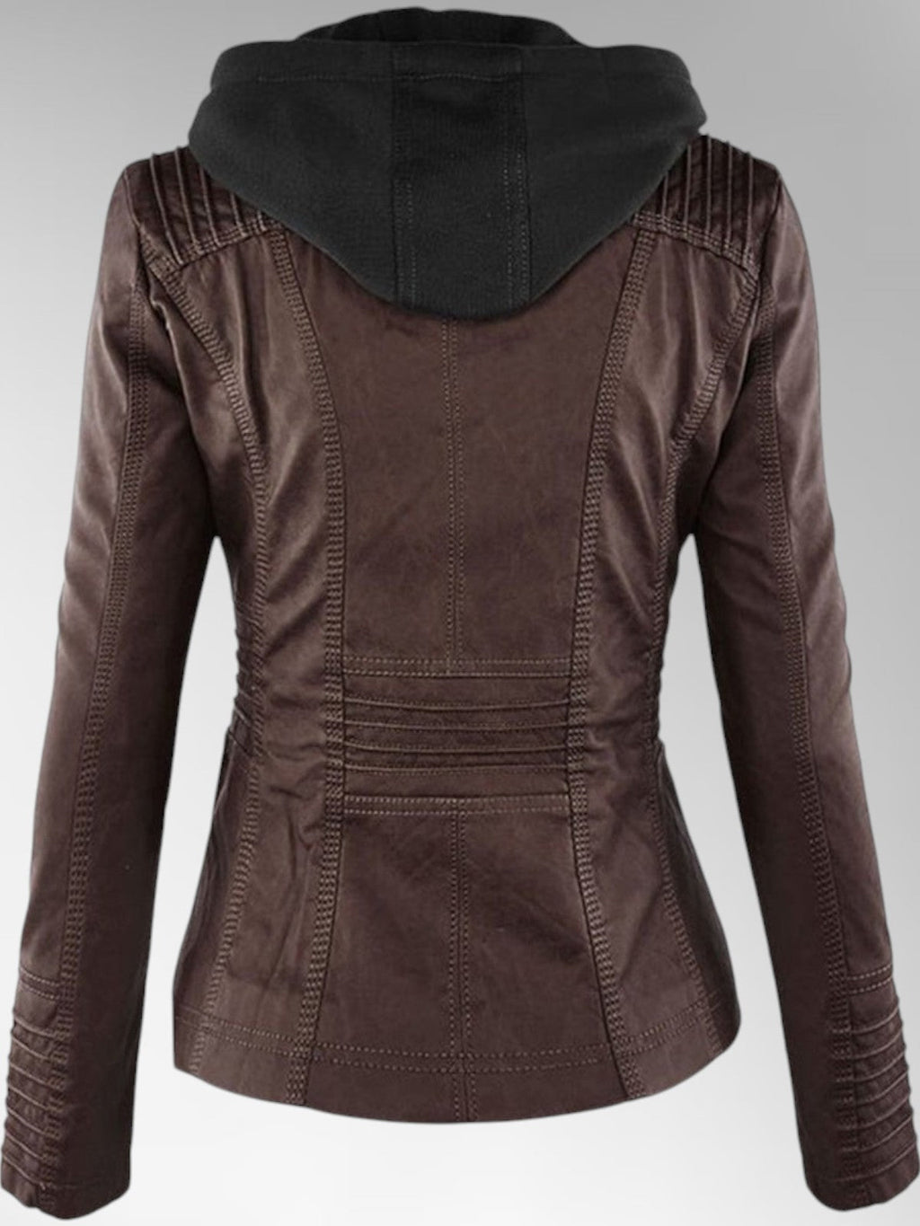 Odette - Women's Versatile Leather Jacket with Hood