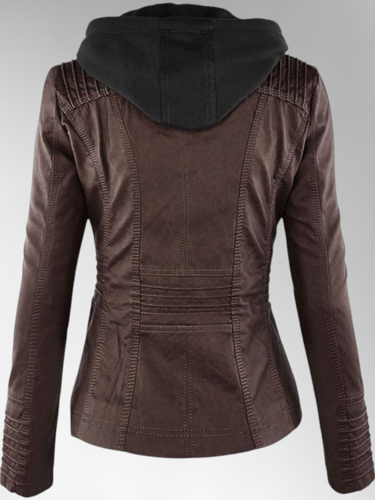 Odette - Women's Versatile Leather Jacket with Hood