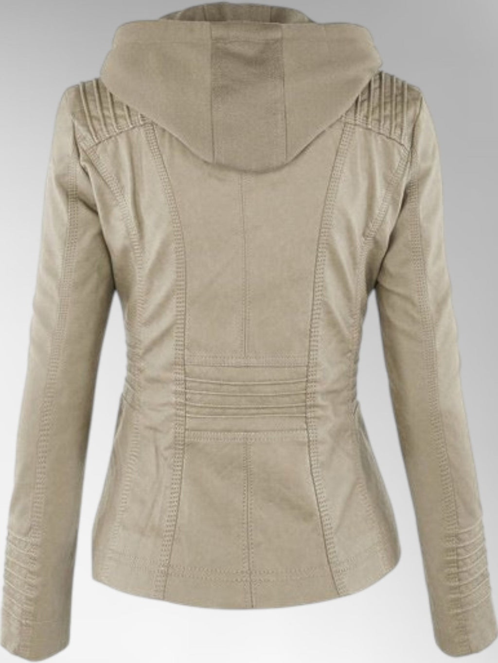 Odette - Women's Versatile Leather Jacket with Hood