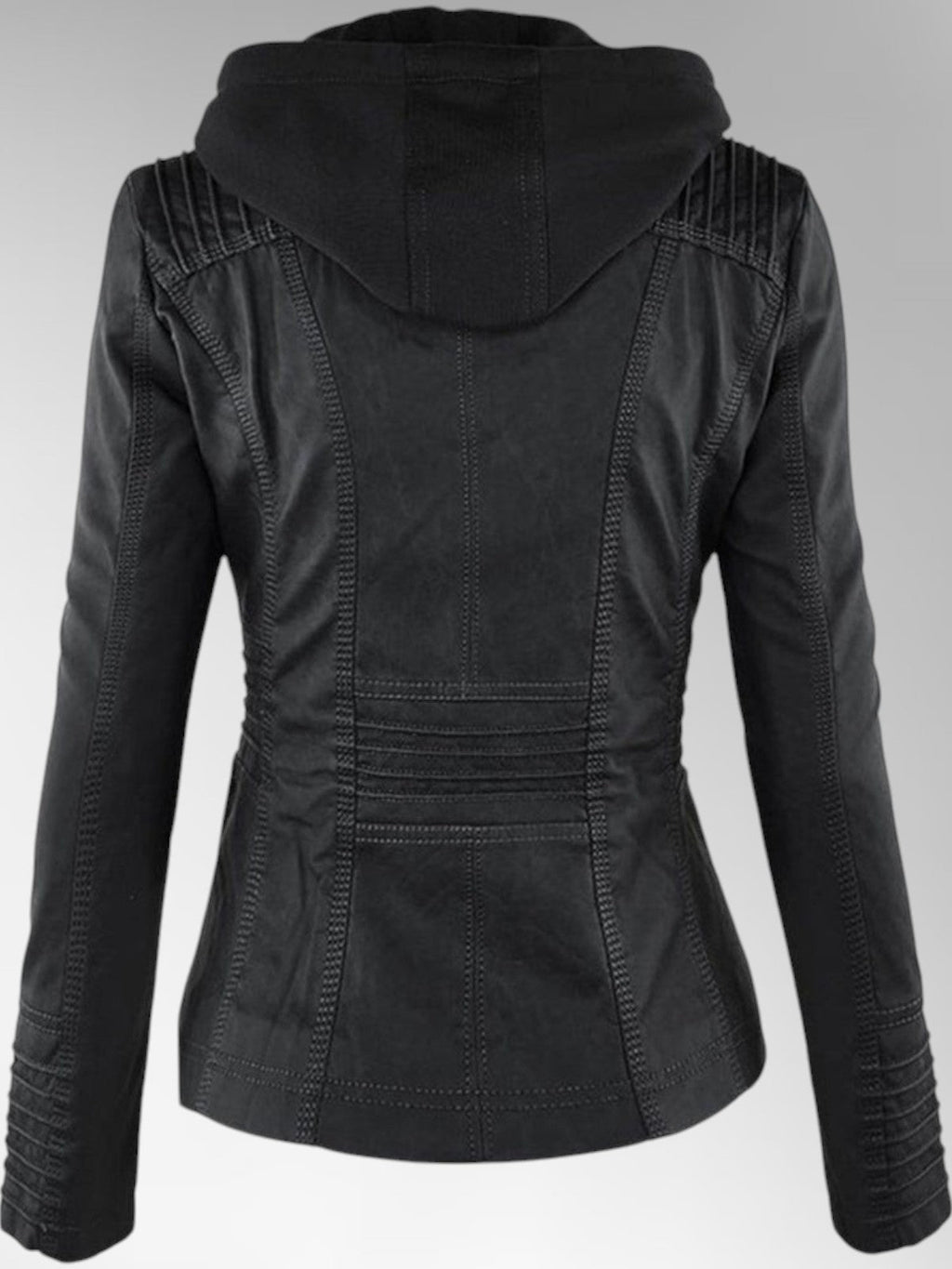 Odette - Women's Versatile Leather Jacket with Hood