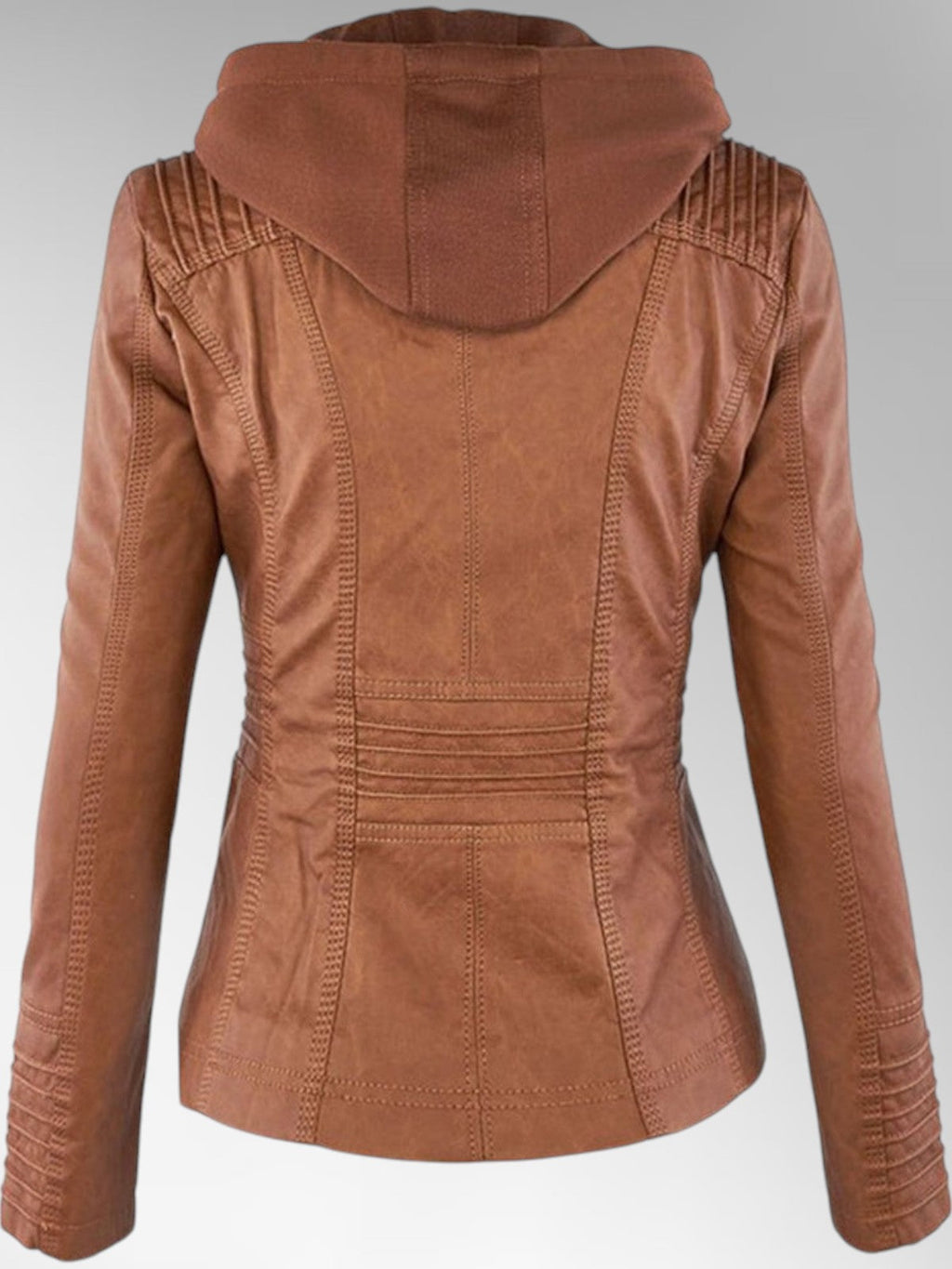 Odette - Women's Versatile Leather Jacket with Hood