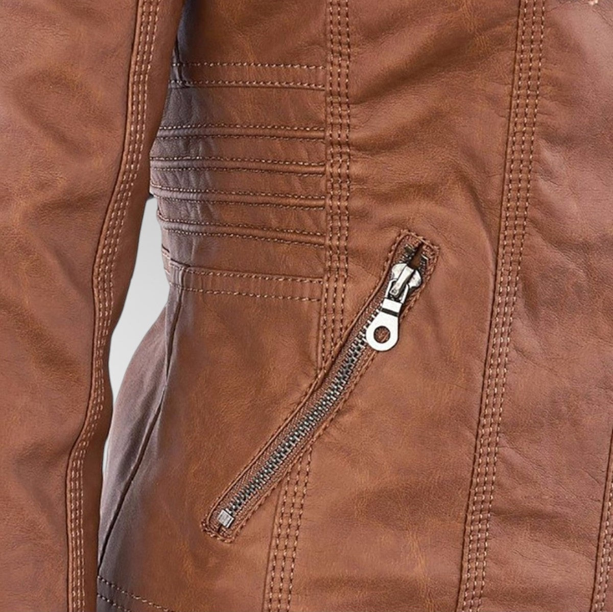 Odette - Women's Versatile Leather Jacket with Hood
