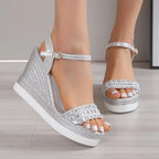 Ophelia - Women's Sparkling Platform Wedge Sandals